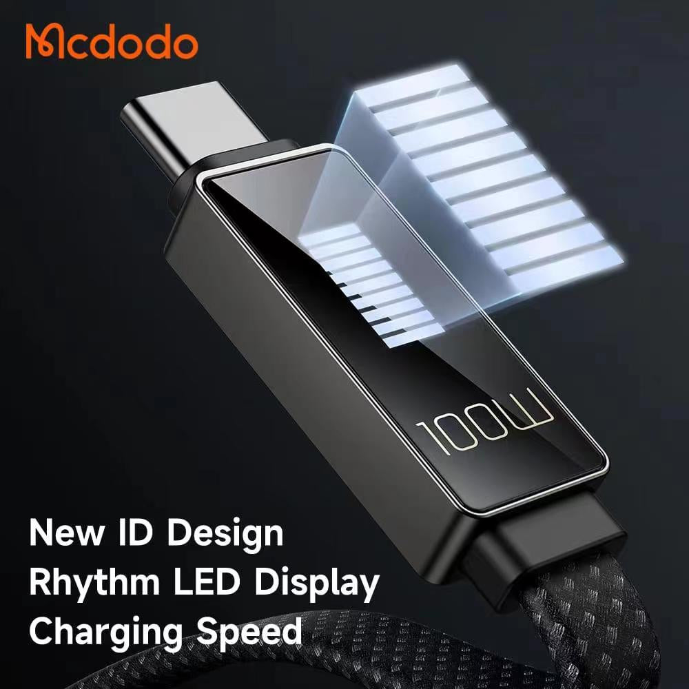 Mcdodo 447 Rhythm Type C to Type C 100W E-mark PD Fast Charging Speed Cable LED Display Charger Cable Mcdodo 447 Rhythm Type C to Type C 100W E-mark PD Fast Charging Speed Cable LED Display Charger Cable